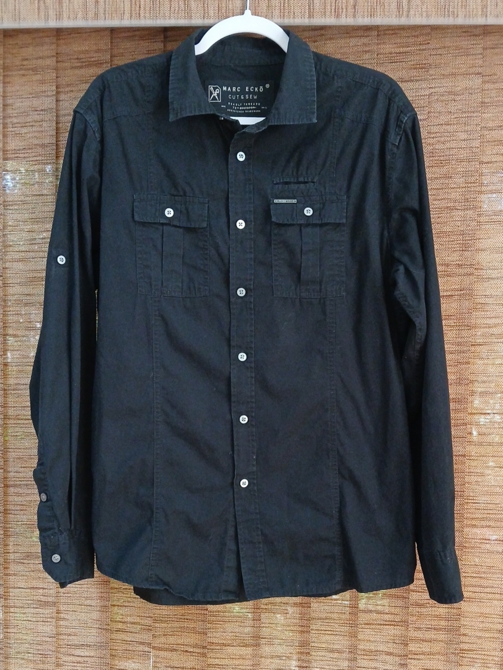Marc Ecko Men’s Casual Button-Down Shirt in black